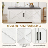 Shoe Bench with Cushion Shoe Storage Bench with Doors Adjustable Shelves for Entryway