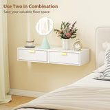 Modern Floating Nightstands Set of 2, Wall Mounted Bedside Tables with Wave Drawer