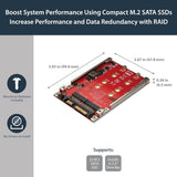 StarTech M.2 to SATA Adapter for M.2 SATA SSDs, Dual Slot M2 Drive Hos