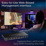 TRENDnet 10-Port Multi-Gig Web Smart Switch, 8 x 2.5GBASE-T Ports, 2 x