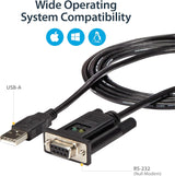 StarTech.com USB to Serial Adapter – Null Modem – FTDI USB UART Chip –