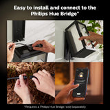 Philips Hue Impress Outdoor Smart Wall Light, Black - 16W, White and C