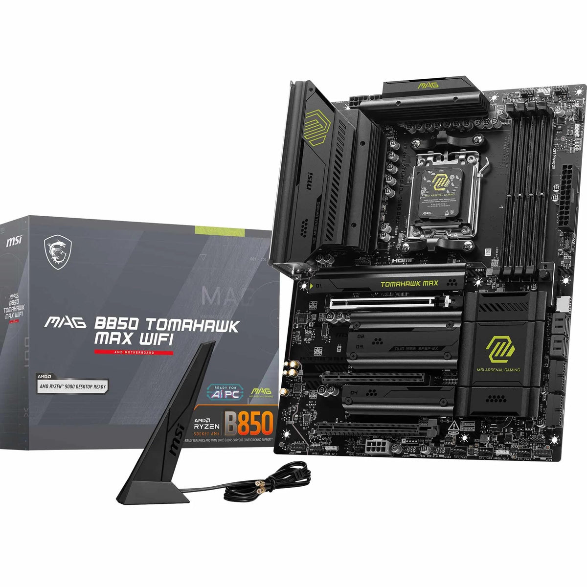 MSI MAG B850 Tomahawk MAX WiFi Gaming Motherboard (AMD Ryzen 9000/8000