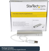 StarTech.com 3-Port USB Hub with Ethernet, 3x USB-A Ports, Gigabit Eth
