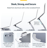 Support portable télescopique StarTech.com, base pivotante à 360°, orientable