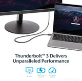 StarTech.com Thunderbolt 3 Cable - 6 ft / 2m -4K 60Hz - 20Gbps - USB C
