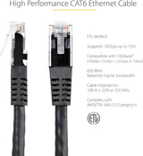 10PK 6FT CAT6 Black Molded 24AWG RJ45 Patch Cable Copper WIRE