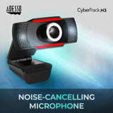 Adesso CyberTrack H3 Webcam 720P HD with Built-in Microphone - USB Plu