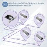 TRENDnet Adaptateur réseau SFP+ PCIe 10 gigabits, TEG-10GECSFP, convertir un