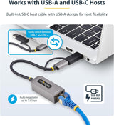 StarTech.com Adaptateur USB-C vers Ethernet 2,5 GbE avec convertisseur USB-A, Ordinateur portable