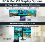 Station d'accueil universelle Targus USB C avec Quad 4K (QV4K), simple 5K/Q