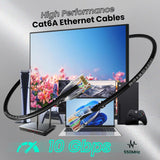 Câble Ethernet CAT6a jaune de 1,5 m, RJ45 sans accroc, 10G, PoE 100W, S/FTP, LSZH, cuivre pur nu 27 AWG, 500 MHz, cordon de brassage réseau blindé