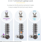 StarTech.com 25-Pack Universal Laptop Lock 6.6ft (2m), Serialized Secu