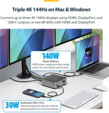 StarTech Thunderbolt 5 Dock, Dual 8K 60Hz, Triple 4K for Windows, Up t