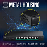 TRENDnet 8-Port 2.5G PoE++ Switch, TPE-BG380, 8 x 2.5GB PoE++ Ports, 2