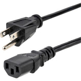 StarTech.com 6 Ft, 1.8 M Computer Power Cord, NEMA 5-15P to C13, 10A,