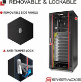 Armoire de serveur murale 27U, profondeur 24