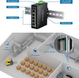 TRENDnet 5-Port Industrial Gigabit Ethernet DIN-Rail Switch, TI-G50, 5
