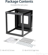 StarTech.com 12U 22-Inch Hinged Open Frame Rack Cabinet Wallmount Serv