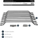 StarTech.com Horizontal Lacing Bar (10 Pack) w/ 4 inch Offset at 75 De
