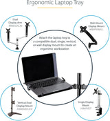 StarTech.com VESA Laptop Tray - Adjustable Monitor Arm Laptop Tray Sec