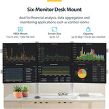 Support de bureau pour six moniteurs avec barre transversale StarTech.com, jusqu'à 32 pouces