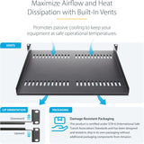 StarTech.com 2-Pack 1U Server Rack Shelf, Vented Rack Mount Cantilever