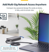 STARTECH USB4 TO ETHERNET ADAPTER, 10GBE, MULTI-GIGABIT, THUNDERBOLT 3 COMPATIBLE, 10GBASE-T/5G/2.5G NIC, 10G ETHERNET ADAPTER, 0.5M USB4 CABLE,