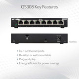 Netgear GS308 8-Port Gigabit Ethernet Switch
