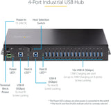 StarTech.com 16-Port Industrial USB 3.0 Hub 5Gbps, Metal, DIN/Surface/