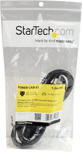 StarTech.com 4 ft Heavy Duty 14 AWG Computer Power Cord - 5-15P to C15