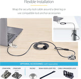 StarTech.com 10-Pack Dual-Access Laptop Lock, 6.6ft (2m) Keyed Alike a