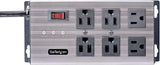 StarTech.com Flat Plug 6-Outlet Heavy Duty Industrial Power Strip 125V