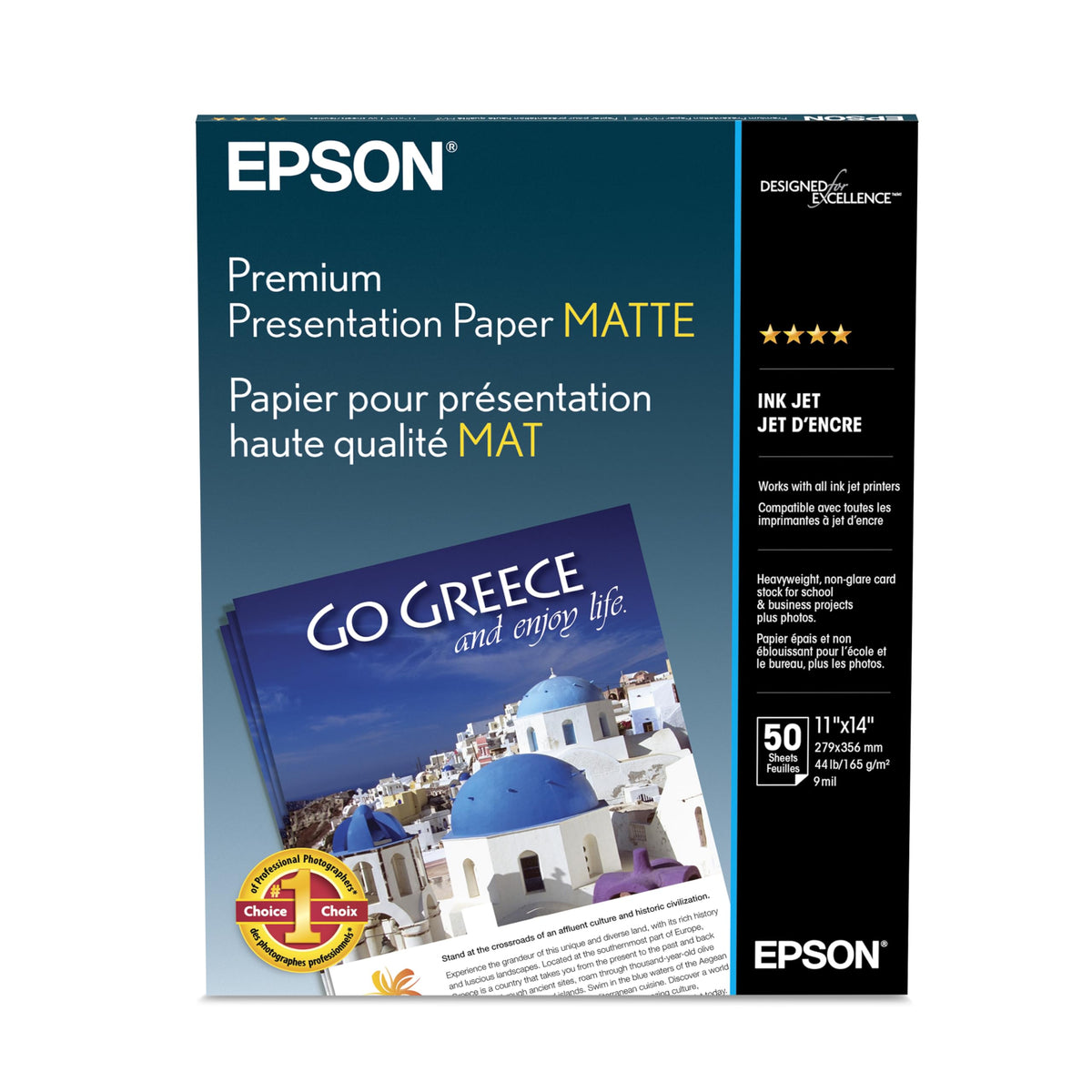 Epson Borderless Matte Paper Bright White 11 x 14 in (S041468)