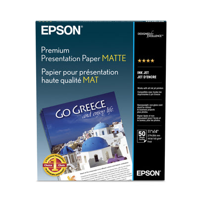 Epson Borderless Matte Paper Bright White 11 x 14 in (S041468)
