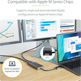 StarTech USB to Dual HDMI Adapter, USB A/C to 2X HDMI Displays (1X 4K30HZ, 1X 1080P), 4.3IN/11CM Cable, USB 3.0 to HDMI Display Adapter