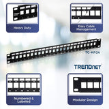 TRENDnet 24-Port Blank Keystone 1U Patch Panel, 1U 19