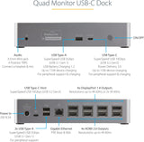 StarTech.com USB-C Quad Monitor Docking Station for MacBook Pro/Air M1
