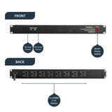 19in 1U Rackmount 8 Outlet PDU