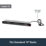 19in 1U Rackmount 8 Outlet PDU