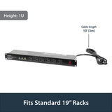 StarTech.com Rackmount PDU with 16 Outlets and Surge Protection - 1U
