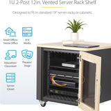 StarTech.com 1U Vented Server Rack Shelf, 12in/31.5cm Mounting Depth,