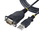 StarTech.com 3ft (1m) USB to Serial Cable, DB9 Male RS232 to USB Conve