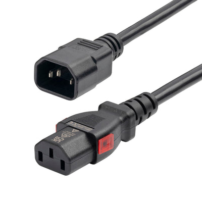 Câble d'alimentation de rallonge StarTech 1,2 m, IEC 60320 C14 vers C13 verrouillable, cordon d'alimentation PDU, 10 A 250 V, 18 AWG, certifié UL