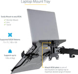 StarTech.com VESA Laptop Tray - Adjustable Monitor Arm Laptop Tray Sec