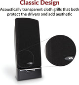 Cyber Acoustics CA-2014 Computer Speakers, Full Stereo Sound, Convenie