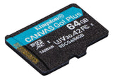 Kingston Technology 64GB microSDXC Canvas Go Plus Gen4 200MB/s A2 U3 V