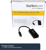 StarTech.com US1GC30B USB-C to Gigabit Ethernet Adapter – Black – Thun
