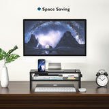 BONTEC Wood Monitor Stand Riser, Desk Monitor Stand with Smartphone Ho