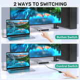 2PORT Dual Displayport USB KVM Switch w/ Audio and USB 2.0 Hub